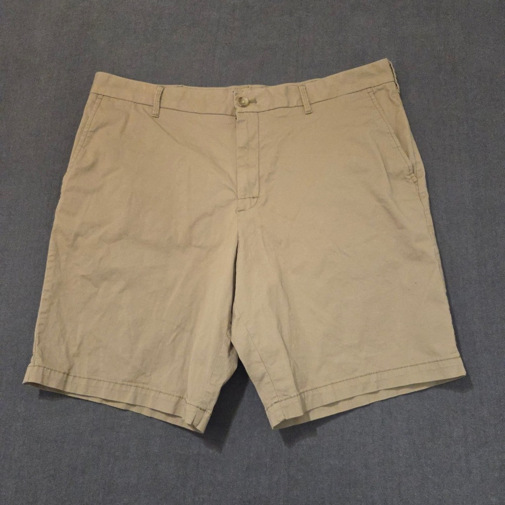 IZOD Chino‎ Shorts Mens 38 Tan Khaki Stretch Cotton Flat Front Casual Classic